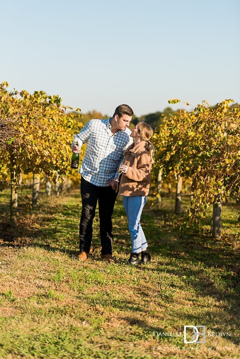 vineyard engagement photos chateau elan