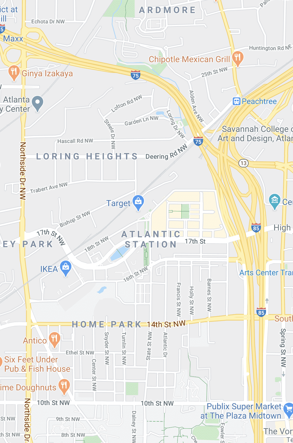 Atlantic Station Map Atlantic Station Neighborhood